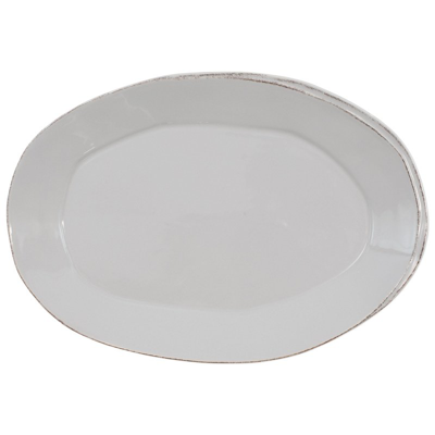 Shop Vietri Lastra Oval Platter In Grey