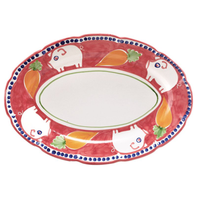 Shop Vietri Campagna Porco Oval Platter In Red