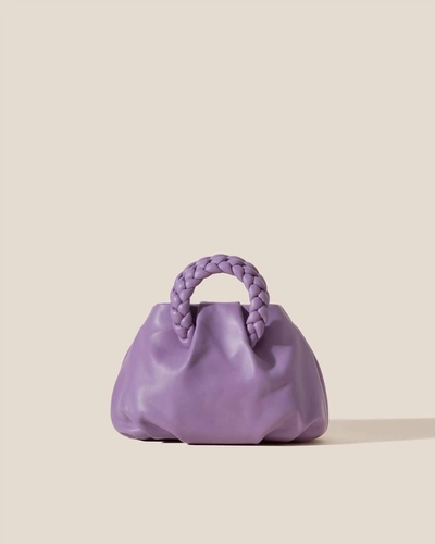Shop Hereu Bombon Small Plaited-handle Leather Crossbody Bag In Lavender In Purple