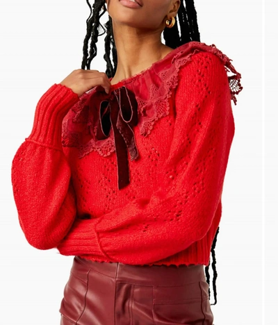 Shop Free People Hold Me Closer Sweater In Red Garnet Combo In Multi