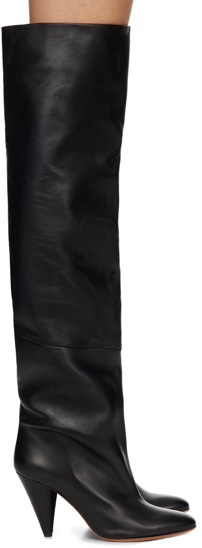 Shop Proenza Schouler Black Cone Over The Knee Boots In 001 Black