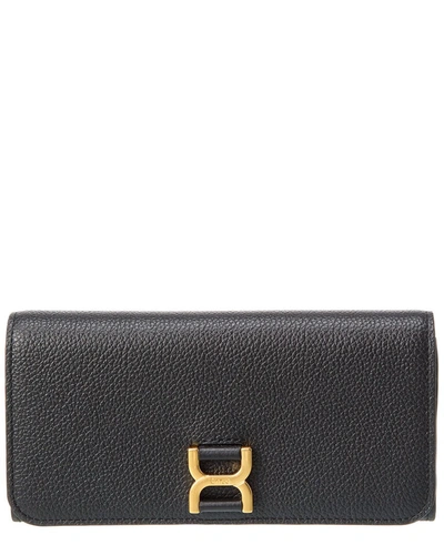 Shop Chloé Marcie Long Leather Continental Wallet In Black