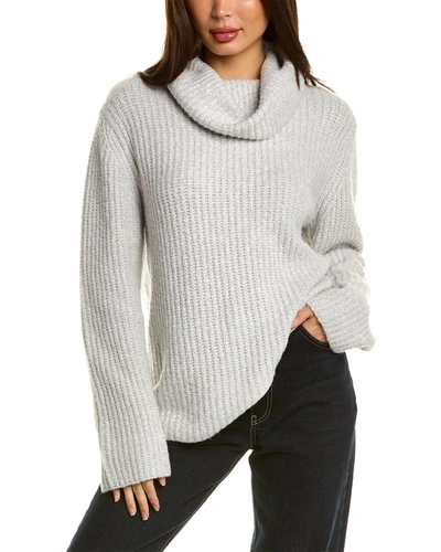 Shop Theory Cowl Neck Sweater In Grey