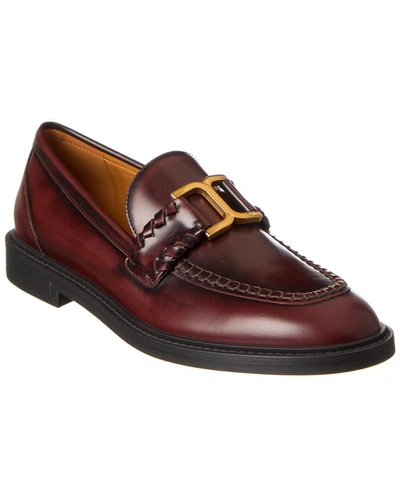 Shop Chloé Marcie Leather Loafer In Blue