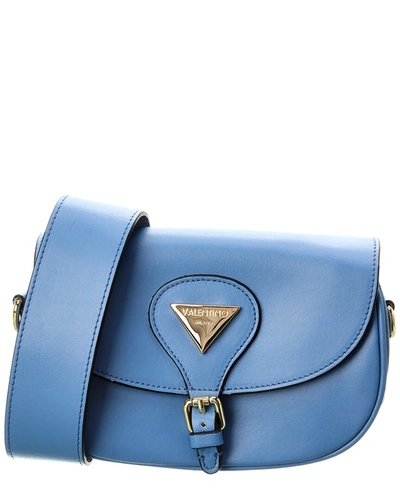 Shop Valentino By Mario Valentino Dido Valent Leather Crossbody In Blue