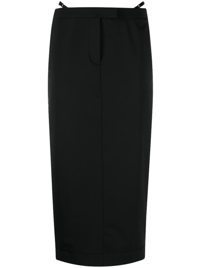 Shop Alexander Wang Thong-strap Straight Skirt - Women's - Nylon/spandex/elastane In Black