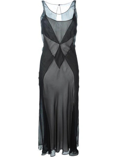 Shop Maison Margiela Semi-sheer Panelled Dress In Black