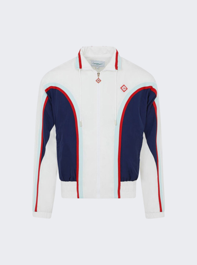 Shop Casablanca Side Panelled Shell Track Jacket In White