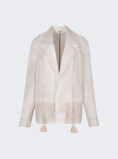 Shop Johanna Ortiz Unfolded Moment Jacket In Ecru