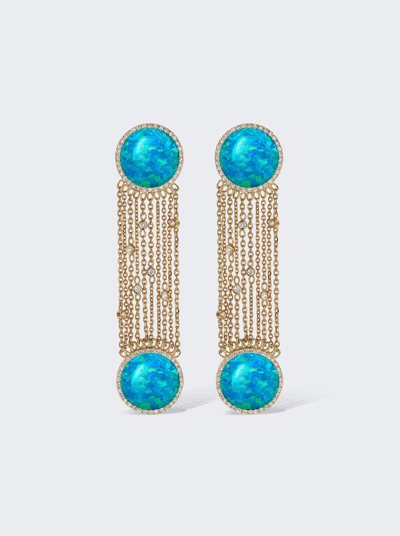 Shop Nevernot Hide N Seek - Ready 2 Discover Earrings In Blue Opals And Diamonds