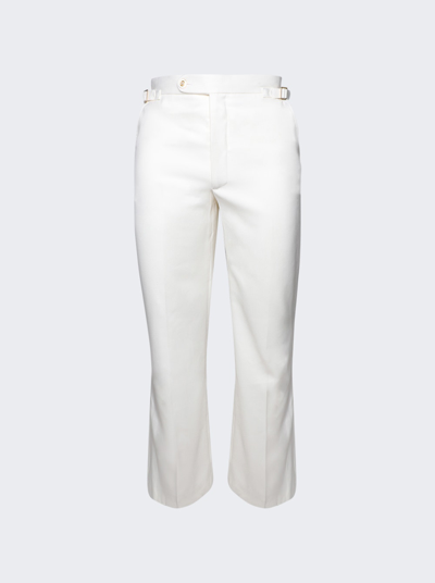Shop Casablanca Straight Leg Pants With Side Adjusters In Off White