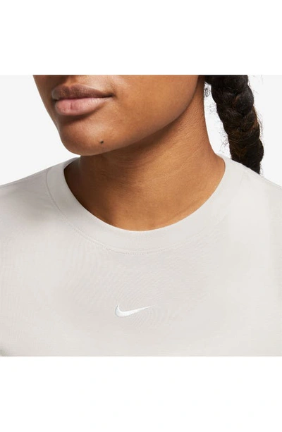 Shop Nike Sportswear Essential Slim Crop Top In Light Orewood Brown/ White