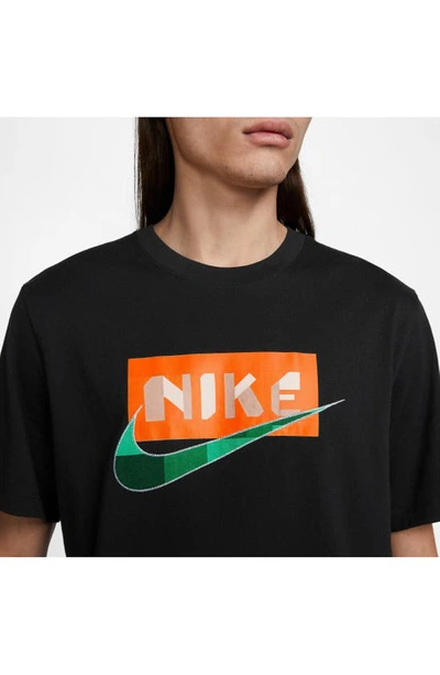 Shop Nike Swoosh Appliqué Graphic T-shirt In Black