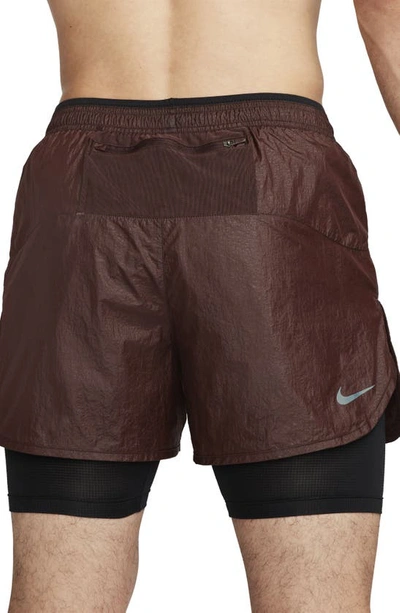Shop Nike Run Division Dri-fit 7-inch Brief-lined Running Shorts In Earth/ Black