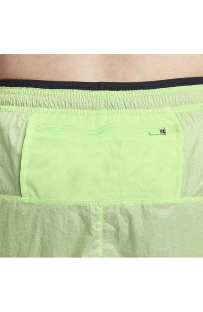 Shop Nike Run Division Dri-fit 7-inch Brief-lined Running Shorts In Lime Blast/ Black