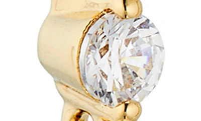 Shop Nadri Crystal Imitation Pearl Linear Earrings In Gold