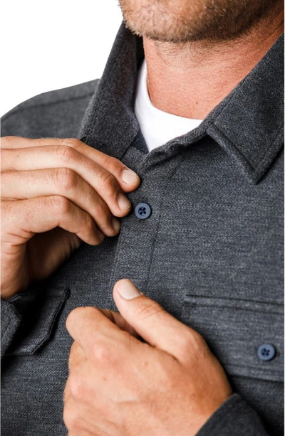 Shop Western Rise Transit Knit Button-up Overshirt In Dark Grey