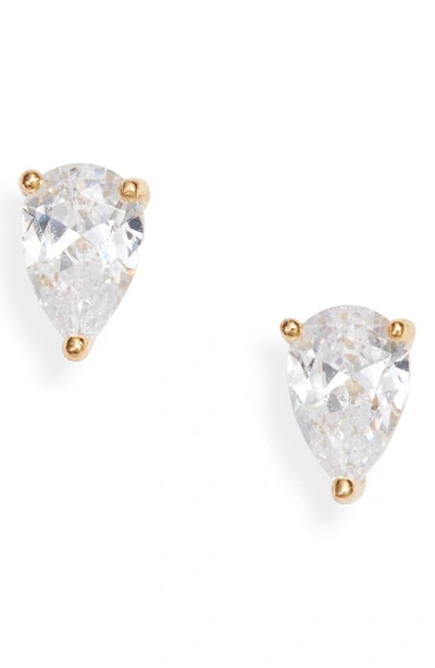 Shop Nordstrom Cubic Zirconia Pear Stud Earrings In 14k Gold Plated
