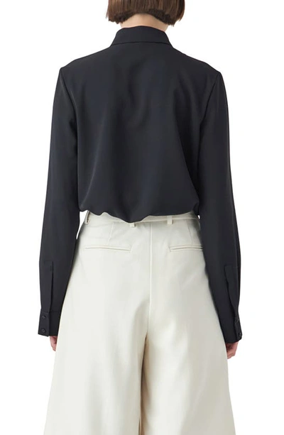 Grey Lab Neck Tie Shirt In Black