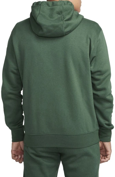 Shop Nike Club Cotton Blend Fleece Hoodie In Fir/ Fir