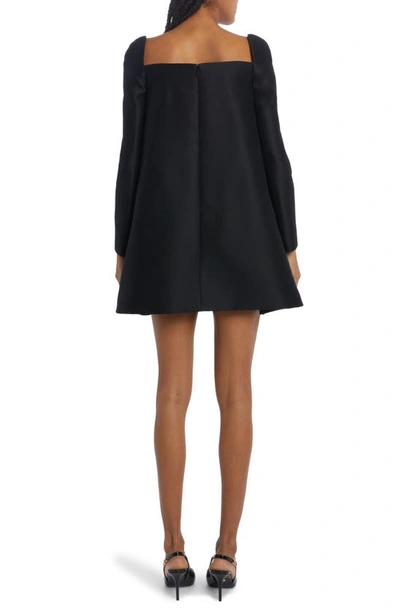 Shop Versace Medusa Long Sleeve Wool & Silk Minidress In Black