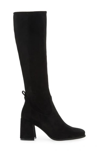 Shop Jeffrey Campbell Hot Lava Knee High Stretch Boot In Black Suede