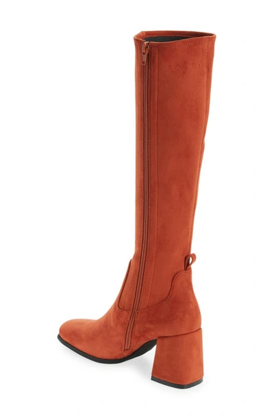 Shop Jeffrey Campbell Hot Lava Knee High Stretch Boot In Orange Suede