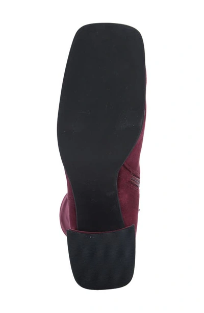 Shop Jeffrey Campbell Hot Lava Knee High Stretch Boot In Wine Suede