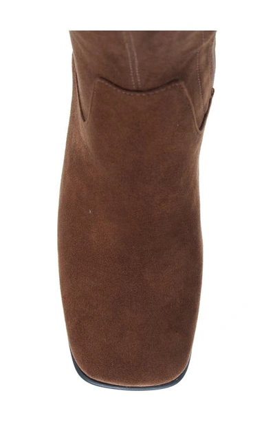 Shop Jeffrey Campbell Hot Lava Knee High Stretch Boot In Brown Suede