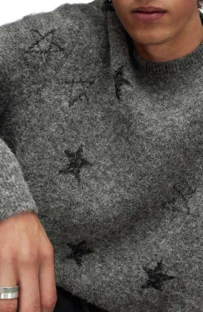 Shop Allsaints Odyssey Crewneck Sweater In Charcoal Marl