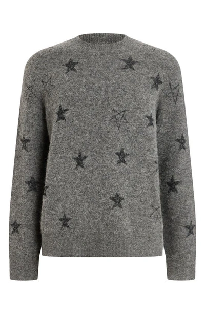 Shop Allsaints Odyssey Crewneck Sweater In Charcoal Marl