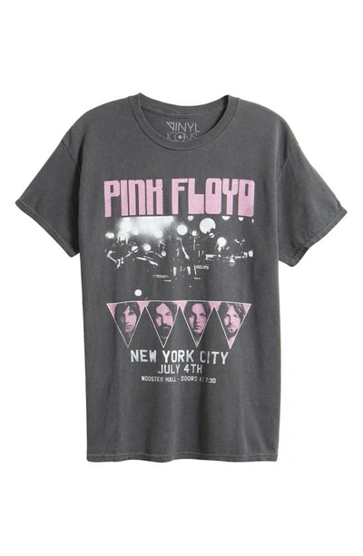 Shop Vinyl Icons Pink Floyd Cotton Graphic T-shirt In Washed Black