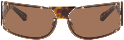 Shop Off-white Tortoiseshell Kenema Sunglasses In Gold Brown