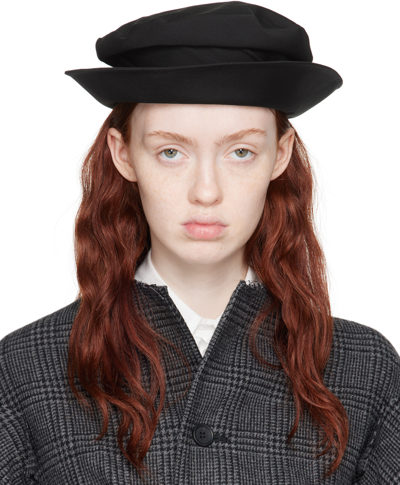 Shop Yohji Yamamoto Black Draped Bucket Hat In 1 Black