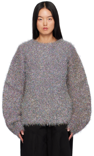 Shop Jil Sander Silver Sparkling Sweater In 998 Multicolor