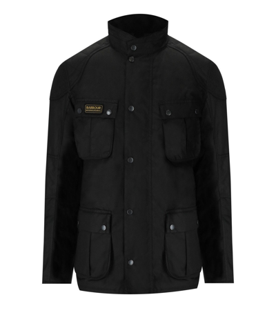 Shop Barbour International Winter Lockseam Wax Black Jacket