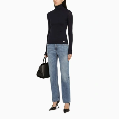 Shop Ferragamo Turtleneck In Blue