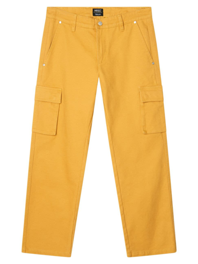 Shop Wesc Men's Cotton Relaxed-fit Cargo Pants In Honey