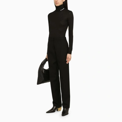 Shop Jil Sander Slim Jersey Turtleneck In Black