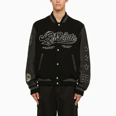Shop Off-white ™ Bomber Jacket With Patches In Black
