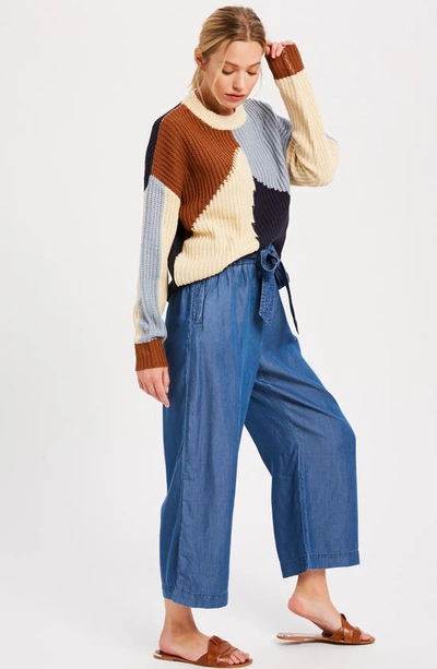 Wishlist Rib Colorblock Sweater In Navy Combo
