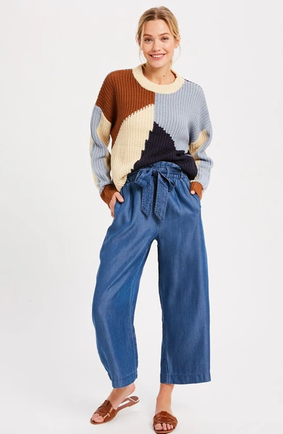 Wishlist Rib Colorblock Sweater In Navy Combo