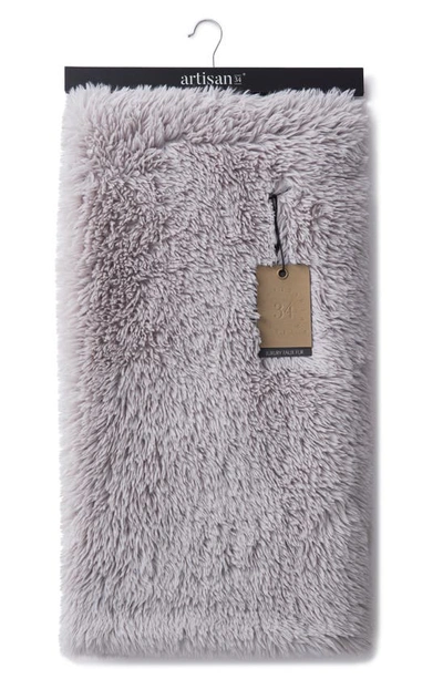 Shop Artisan 34 Faux Fur Throw Blanket In Silver