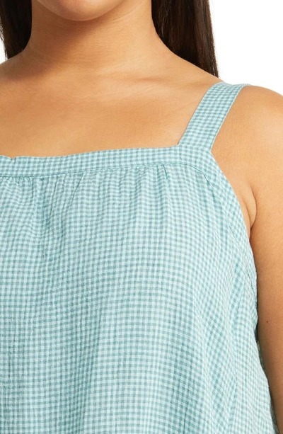 Eileen Fisher Sleeveless Seersucker Check Midi Dress In Amalfi