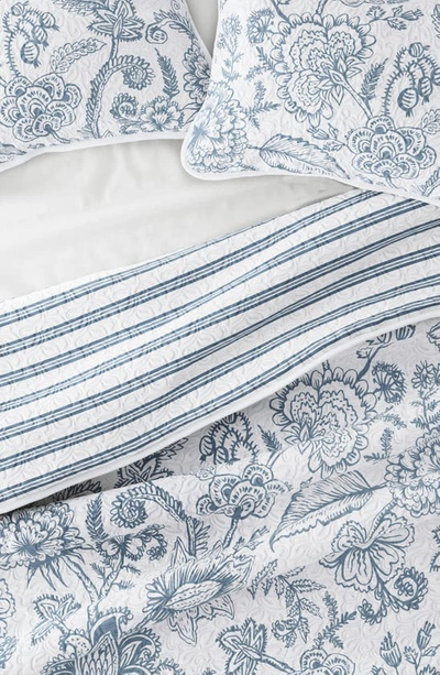Ienjoy Home All Season Jacobean King 3-piece Down Alternative Reversible Comforter Set In Dusk Blue