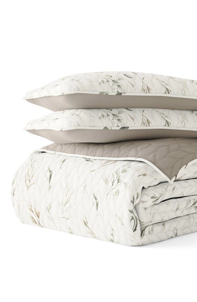 Ienjoy Home All Season Watercolor King 3-piece Down Alternative Reversible Comforter Set In Latte