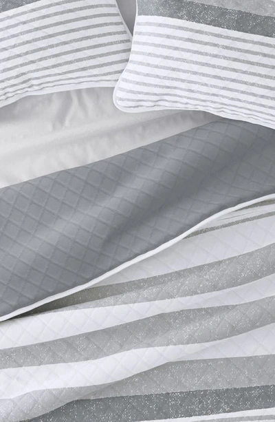 Ienjoy Home All Season Stripe King 3-piece Down Alternative Reversible Comforter Set In Light Gray