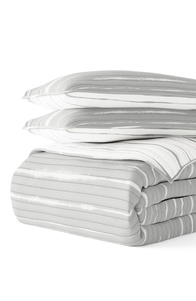 Ienjoy Home Homespun Horizon Reversible Comforter & Shams Set In Light Gray