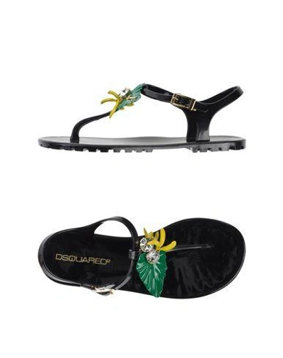 Shop Dsquared2 Flip Flops & Clog Sandals In Black