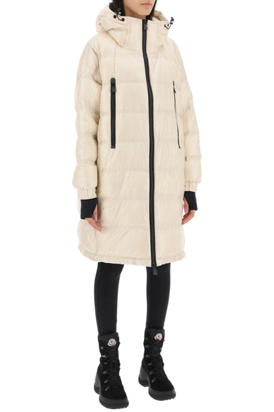 Shop Moncler Grenoble Rochelair Long Hooded Down Jacket In White